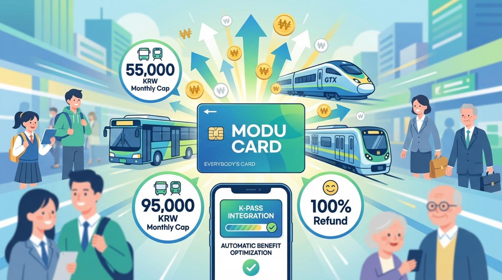 대중교통비 월 5만 5000원 상한제 도입, 모두의 카드 출시 혜택 및 이용 가이드