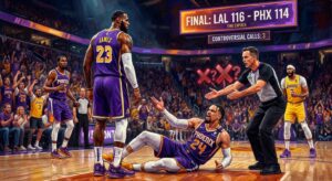 2025 NBA suns vs lakers 경기 분석: 승패를 가른 결정적 오심 논란 3가지
